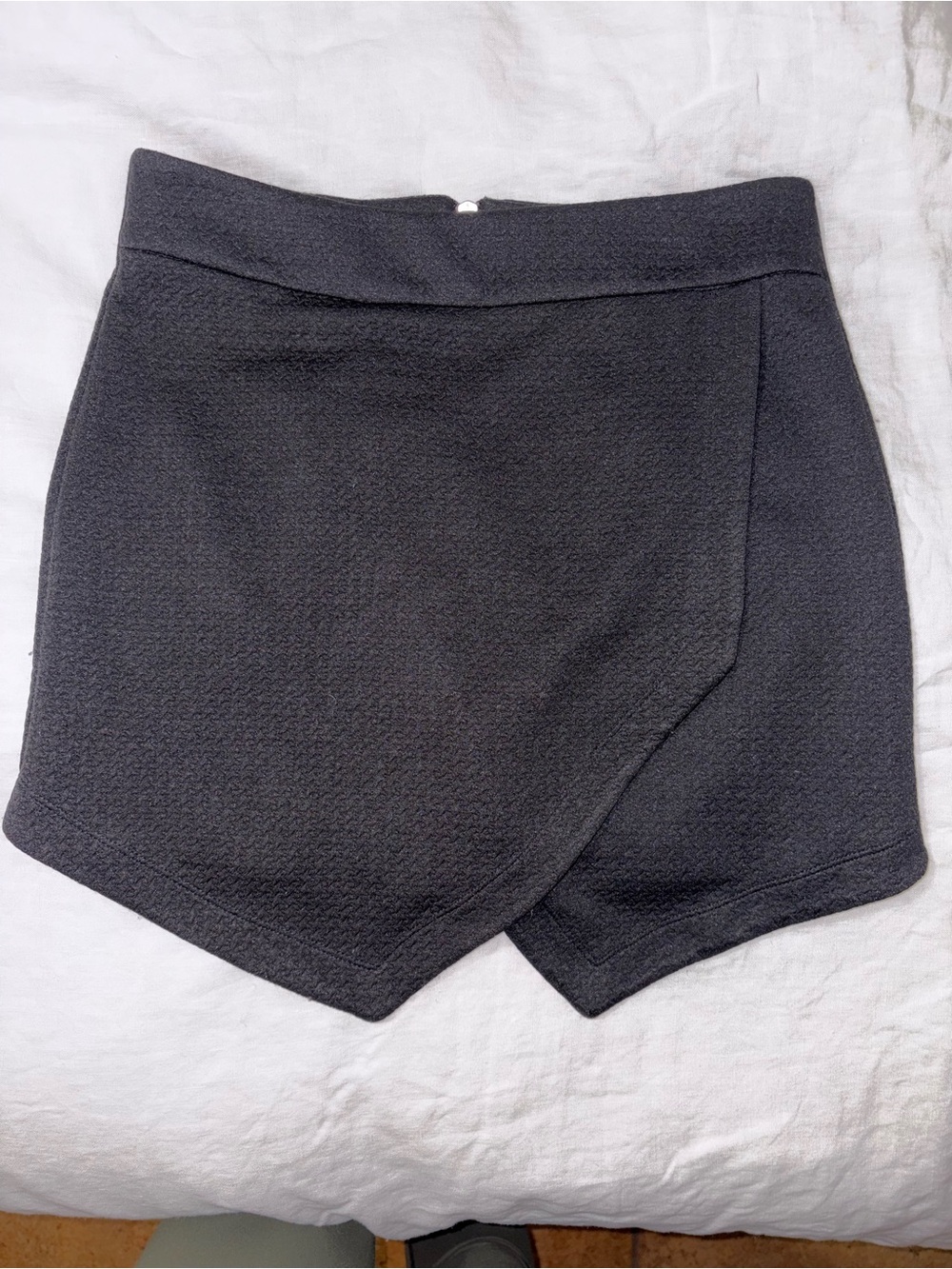 Black Wrap Front Skirt